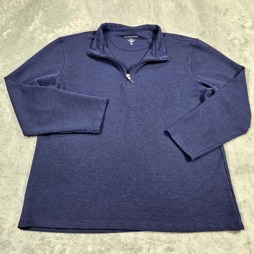 Mizzen Main Shirt Mens XL Blue ProFlex 1/4 Zip Stretch Performance Golf Pullover
